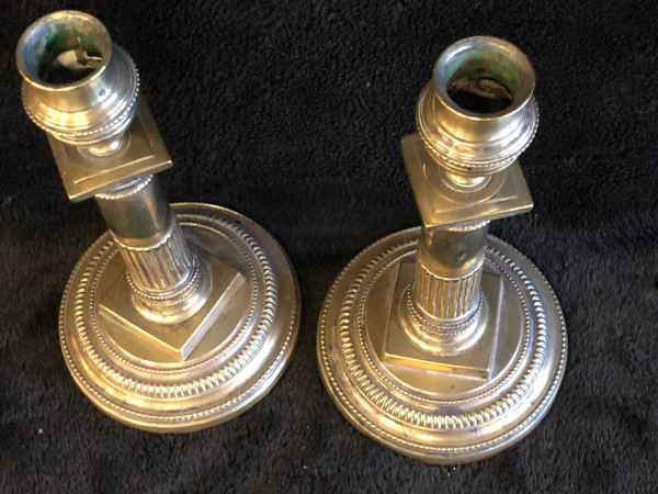 Pair Of Bronze Candlesticks From The 18th Century