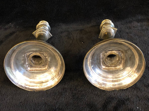 Pair Of Bronze Candlesticks From The 18th Century