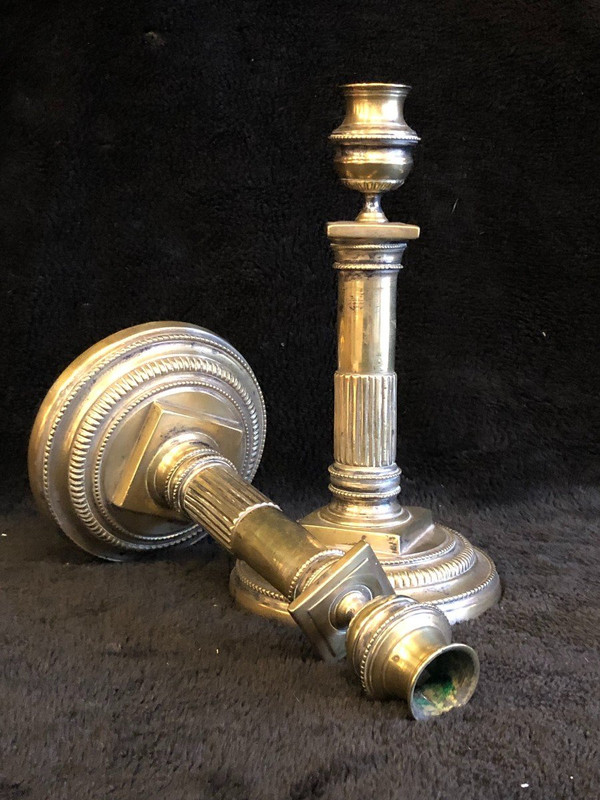 Pair Of Bronze Candlesticks From The 18th Century