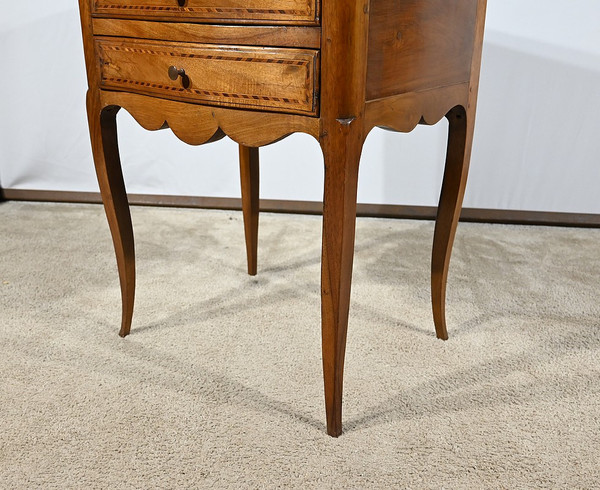 Small Chiffonnière Chest of Drawers in Walnut, Louis XV style - late 19th century