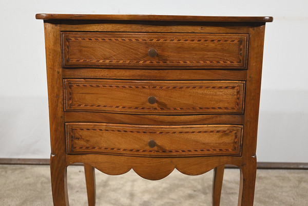 Small Chiffonnière Chest of Drawers in Walnut, Louis XV style - late 19th century