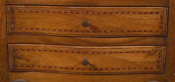 Small Chiffonnière Chest of Drawers in Walnut, Louis XV style - late 19th century
