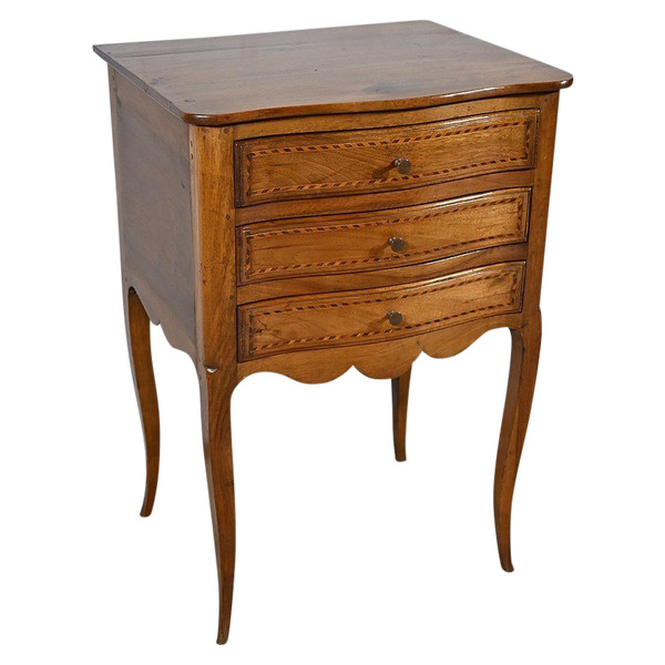 Small Chiffonnière Chest of Drawers in Walnut, Louis XV style - late 19th century