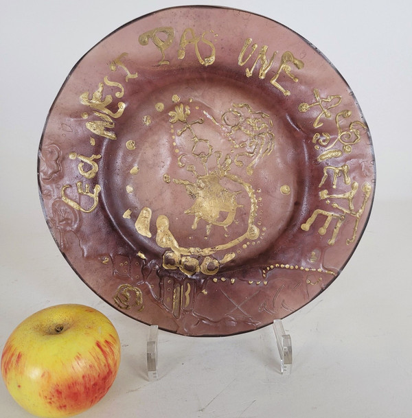 Ceci N'est Pas Une Assiette, Teller signiert von Dali Et Daum, 20. Jahrhundert