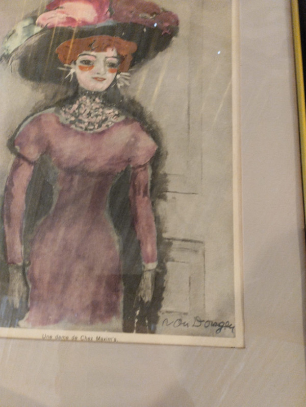 Kees Van Dongen - Une dame de chez Maxim's- Lithographie - v. 1940