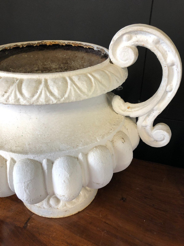 Pair Of Garden Cast Iron Vases Late 19th Century