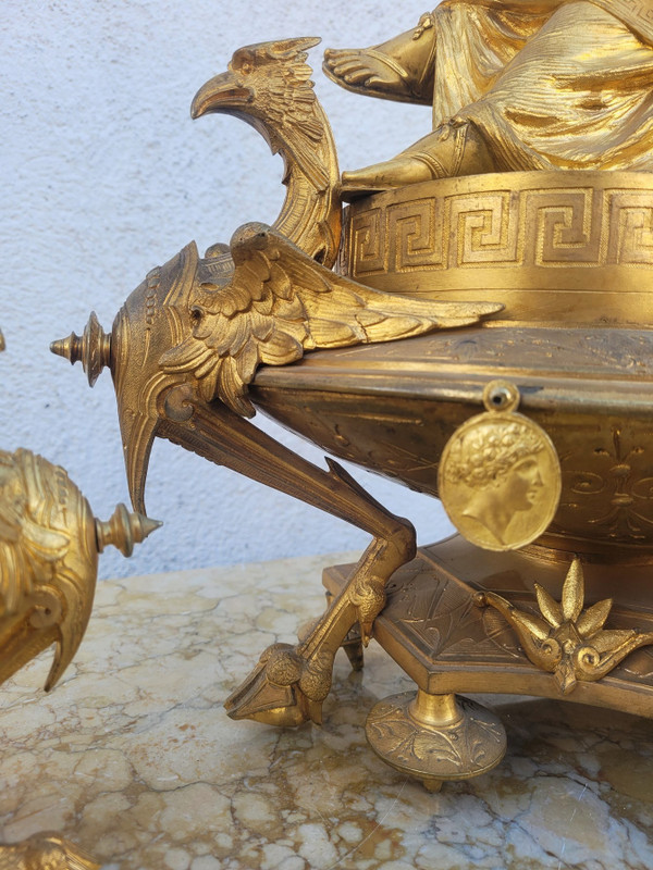 Picard, Muse de la musique, Garniture, bronze doré, XIXème Siècle