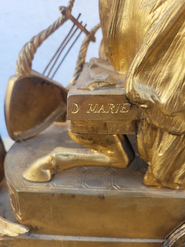 Picard, Muse de la musique, Garniture, bronze doré, XIXème Siècle