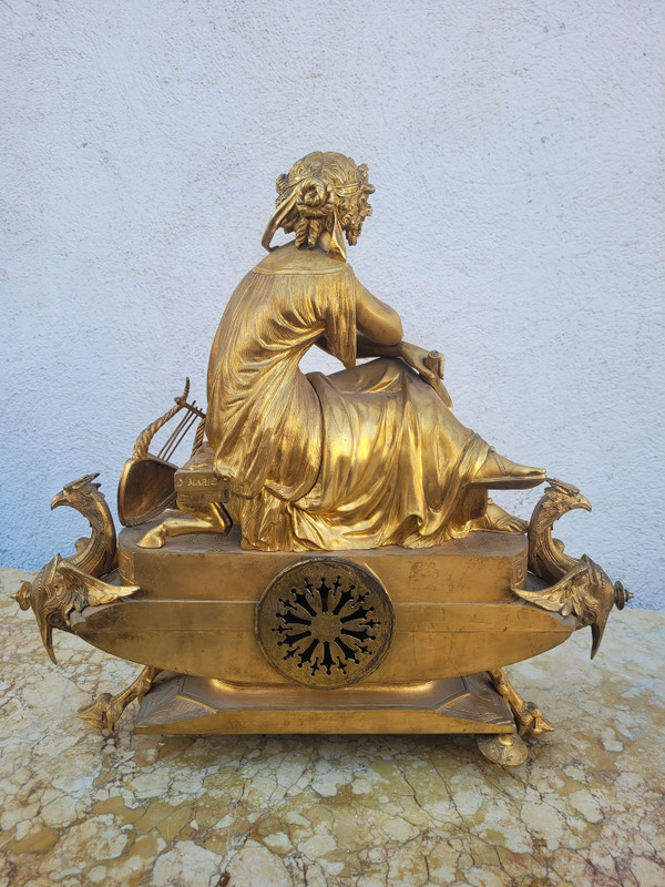 Picard, Muse de la musique, Garniture, bronze doré, XIXème Siècle