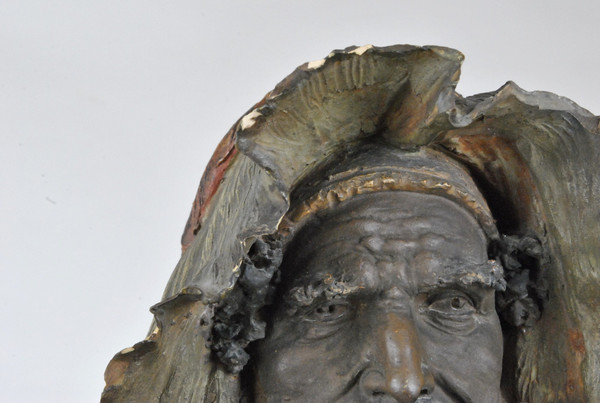 Stellmacher, Busto in Terracotta, Arabo, XIX Secolo