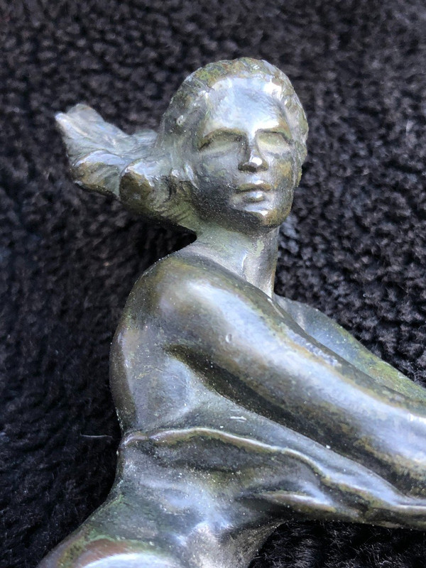 Tappo del radiatore in bronzo di Max Le Verrier - Art Déco