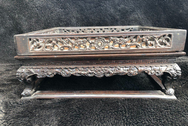 Scholar's Table Or Wooden Tray Inlaid With Mother-of-pearl Indochina 19th