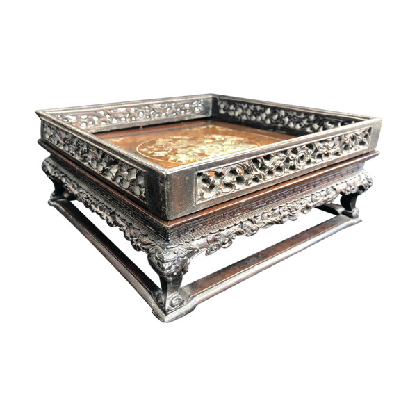 Scholar's Table Or Wooden Tray Inlaid With Mother-of-pearl Indochina 19th