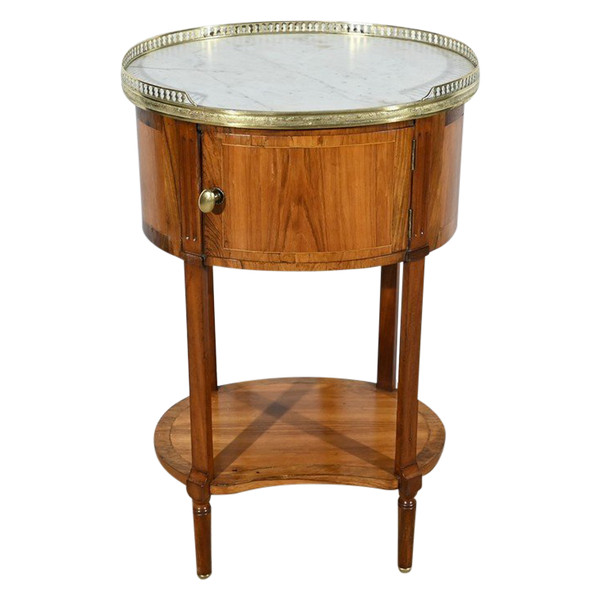 Petite Table Tambour en Noyer et Acajou, style Louis XVI – 2ème Partie XIXe