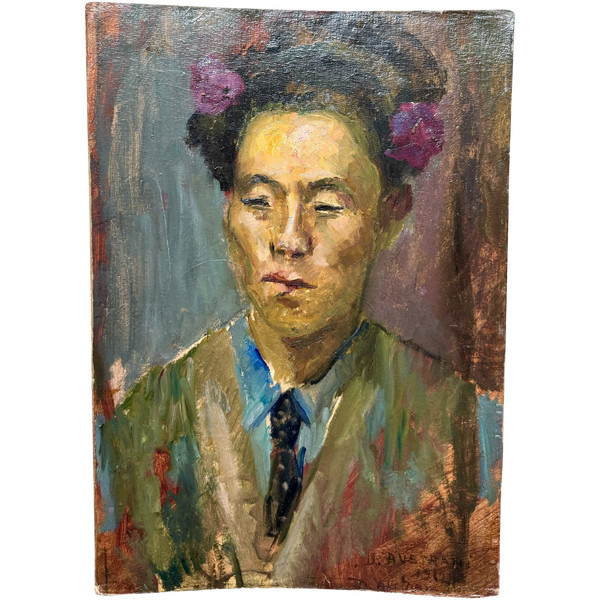 Dominic Avetrani (1895-1976) - Portrait d'Homme Asiatique, 1919
