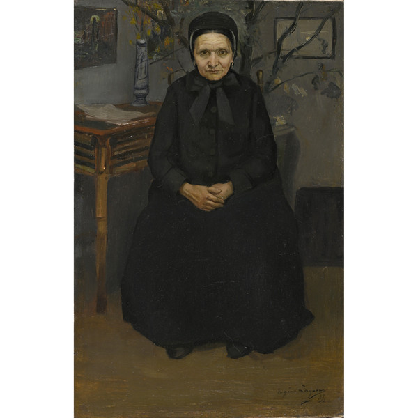 Eugène Lagare ( 1872 - 1929) Portrait De La Mère De L'artiste Dans L'atelier, 1895