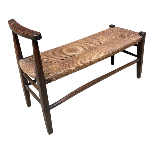 Banc de cantou ( de cheminée ) en cerisier ciré du 18 e siècle sud de la France 
