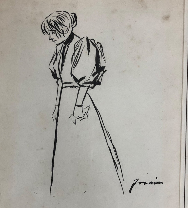 Jean-louis Forain (1852-1931) Due disegni a inchiostro di china
