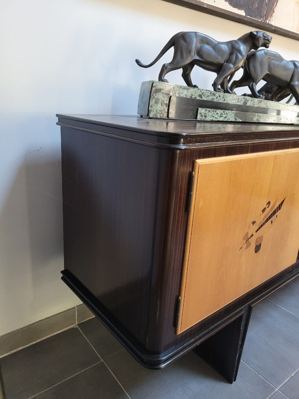 *Offre spéciale  *Sideboard - Exotic Wood Marquetry Bar, 1960s