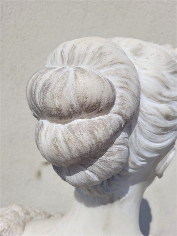 *Offre spéciale  *Busto di dama, marmo bianco firmato Waldo Story, Roma 1894