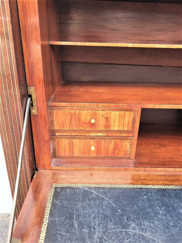 *Offre spéciale  *Grande Secretaire con ribalta in intarsio, fine XIX secolo