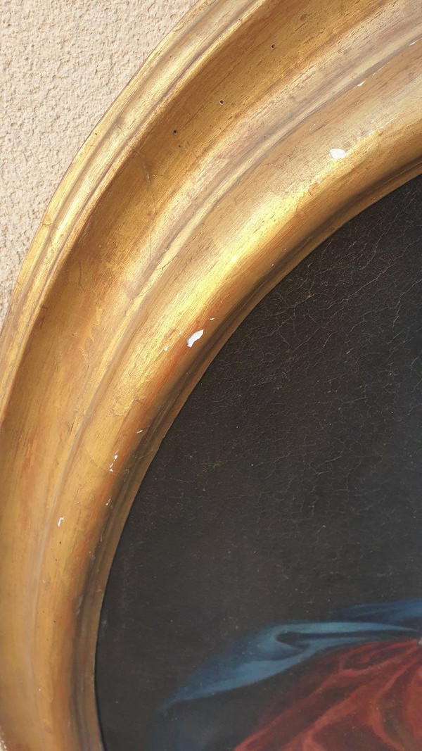 Porträt einer Dame mit Fächer, oval gerahmt, 18. Jahrhundert