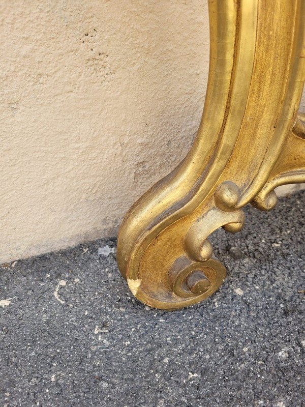 Console En Bois Doré De Style Louis XV, XIXème Siècle