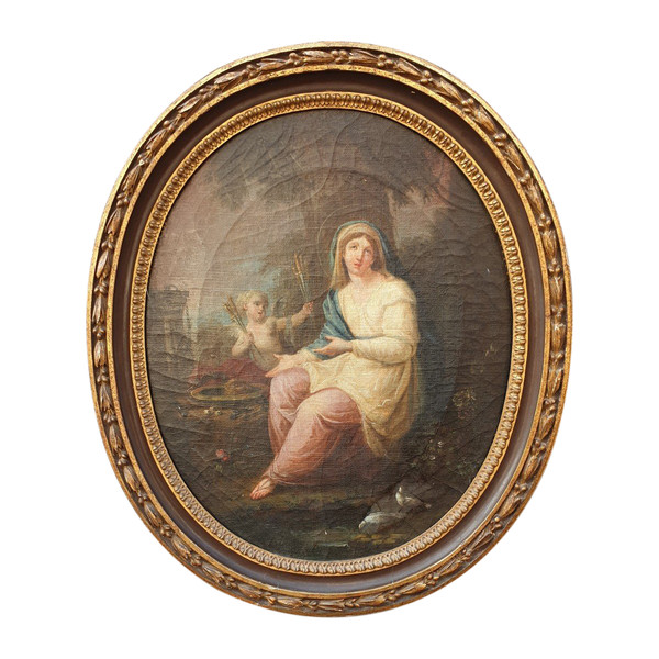 Hst Virgin Before The Instruments Of The Passion, Framed, 18th Century