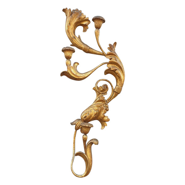 Grande Applique En Bois Doré Sculpté, Toscane XIXème Siècle