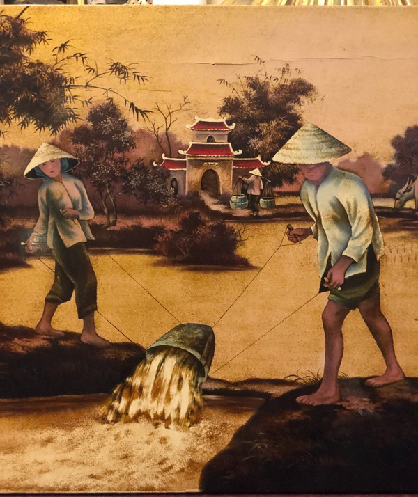 Lacktafel aus Vietnam um 1950