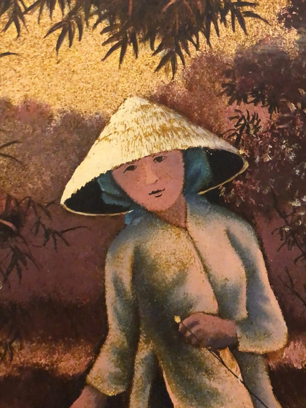 Lacktafel aus Vietnam um 1950