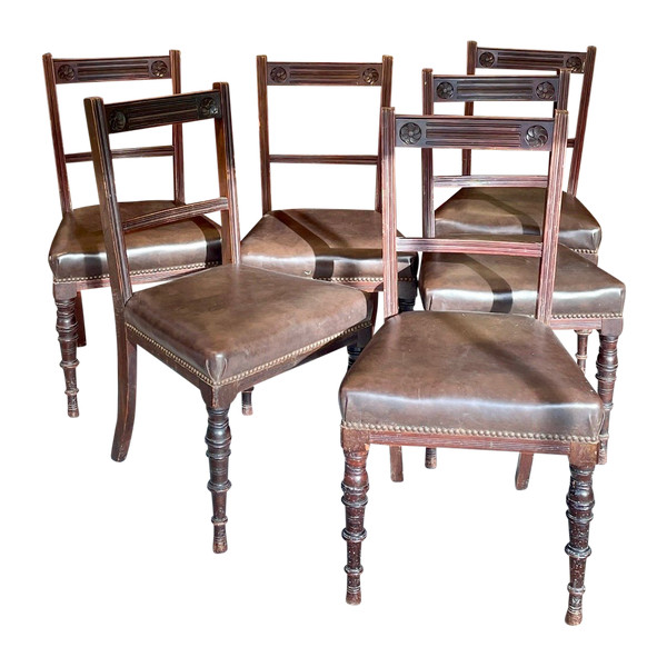 Suite de 6 chaises, XIXe siècle 