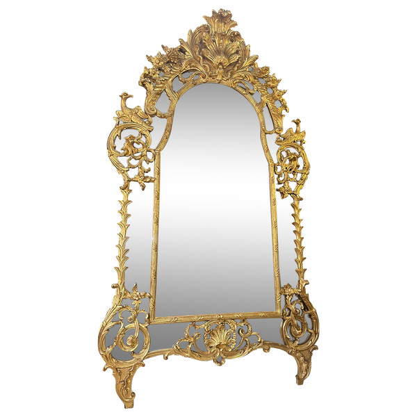 IMPORTANT MIROIR A PARCLOSES DE STYLE REGENCE EPOQUE NAPOLEON III