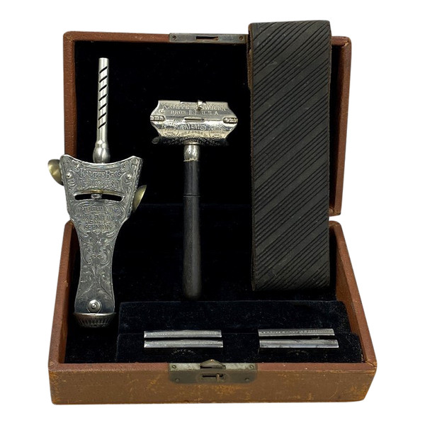 STAR KAMPFE BROS Hand Razor Set - USA, New-York - Circa 1900