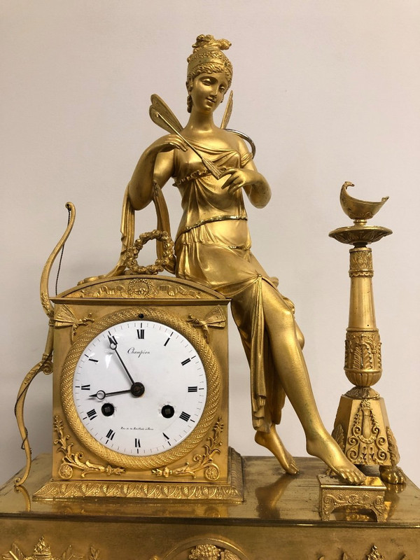Gilt Bronze Pendulum Empire Restoration