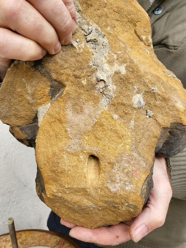 Scultura con testa in pietra, Regno Unito, XVII secolo