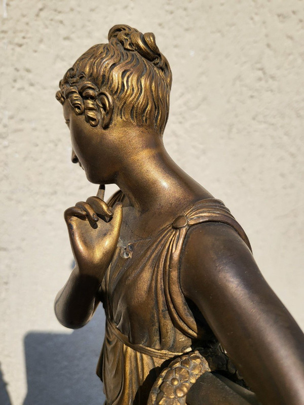 d'Après Canova, Danseuse Et Musicienne En Bronze, XIXème Siècle