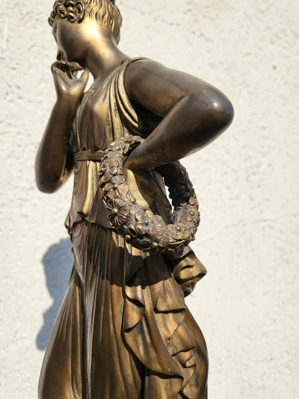 d'Après Canova, Danseuse Et Musicienne En Bronze, XIXème Siècle