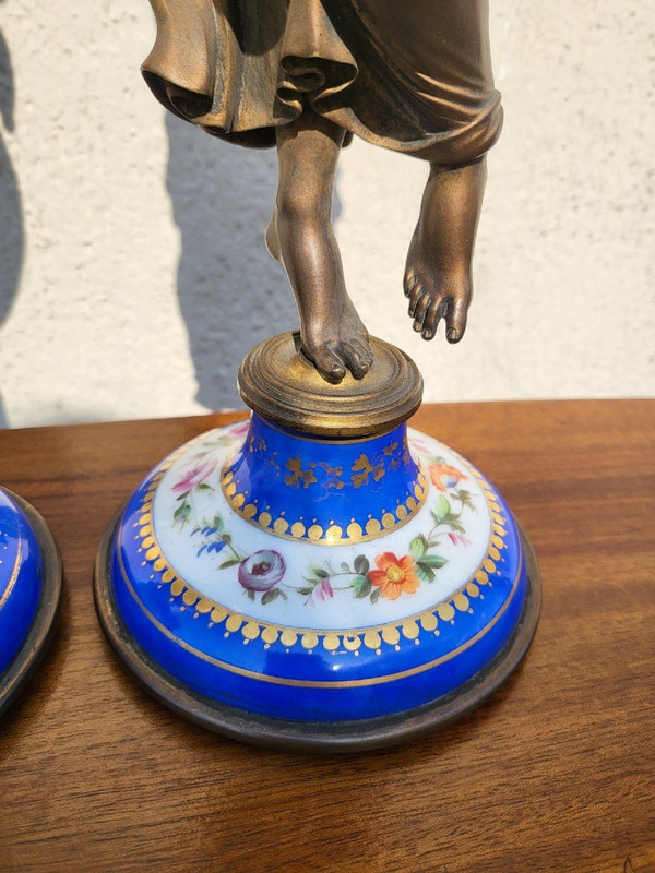 d'Après Canova, Danseuse Et Musicienne En Bronze, XIXème Siècle