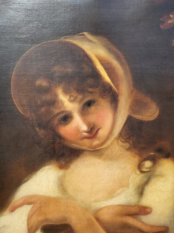 Porträt einer jungen Frau, Öl auf Leinwand, 19. Jahrhundert