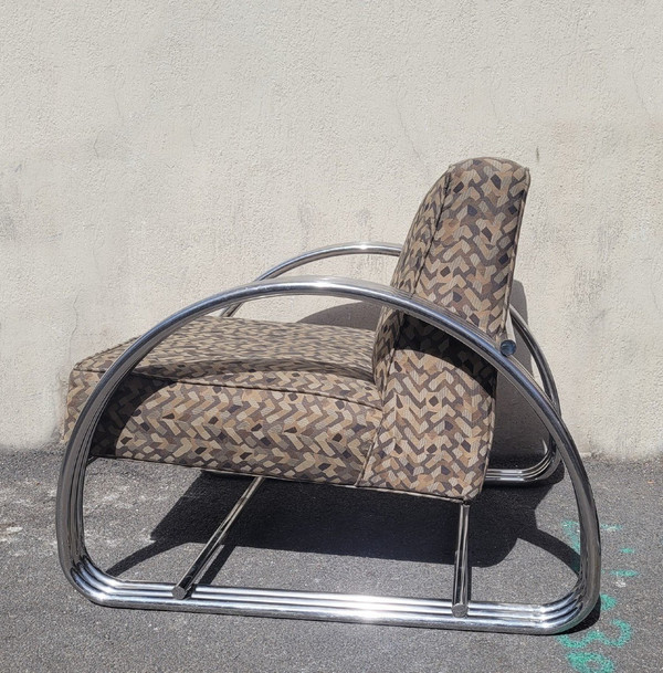 *Special offer *Ralph Lauren, Pair Of Large Chrome Armchairs, 20th Century