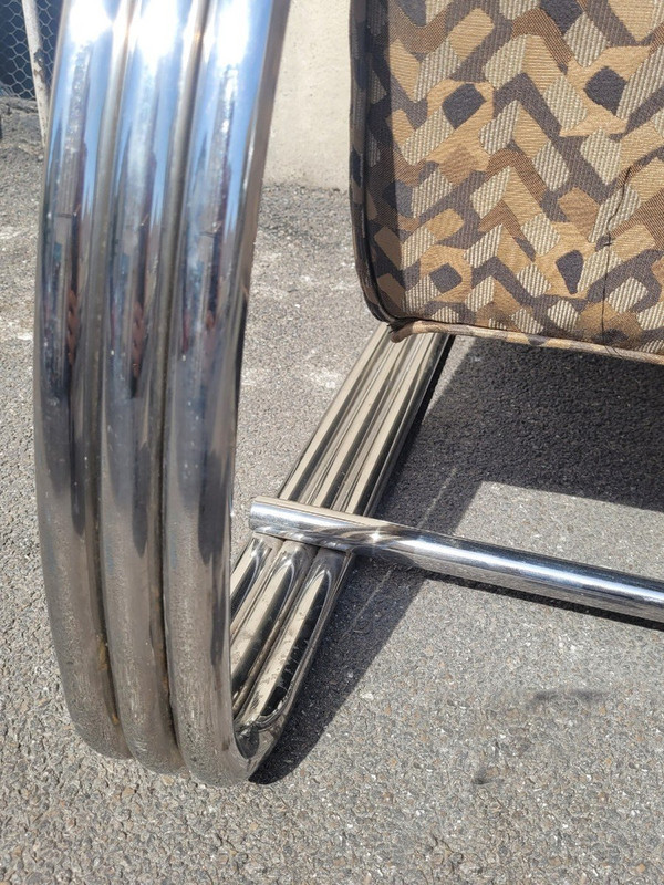 *Special offer *Ralph Lauren, Pair Of Large Chrome Armchairs, 20th Century