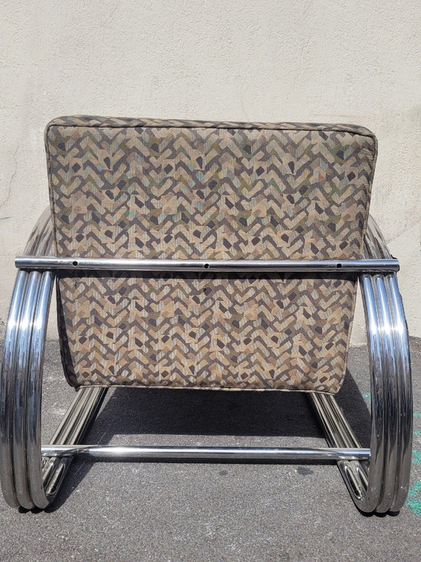*Special offer *Ralph Lauren, Pair Of Large Chrome Armchairs, 20th Century