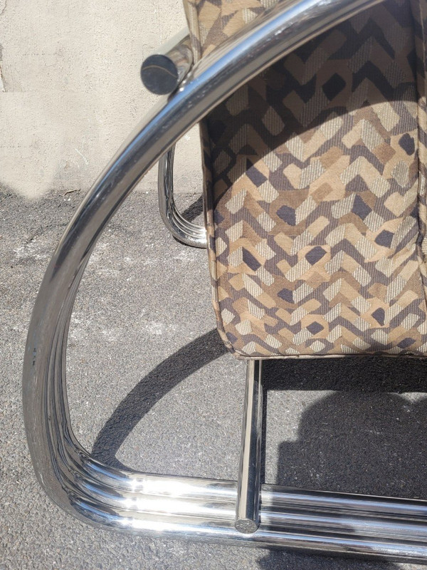 *Special offer *Ralph Lauren, Pair Of Large Chrome Armchairs, 20th Century