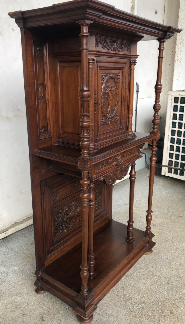Credenza in noce in stile rinascimentale della fine del XIX secolo - Buffet - Mobile di servizio