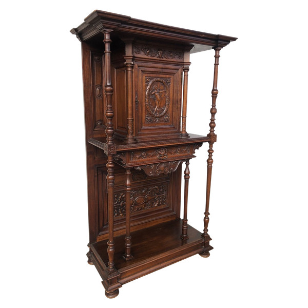 Credenza in noce in stile rinascimentale della fine del XIX secolo - Buffet - Mobile di servizio