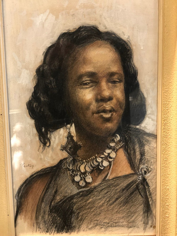 Henry Pontoy (1888-1956) Portrait De Femme Au Collier