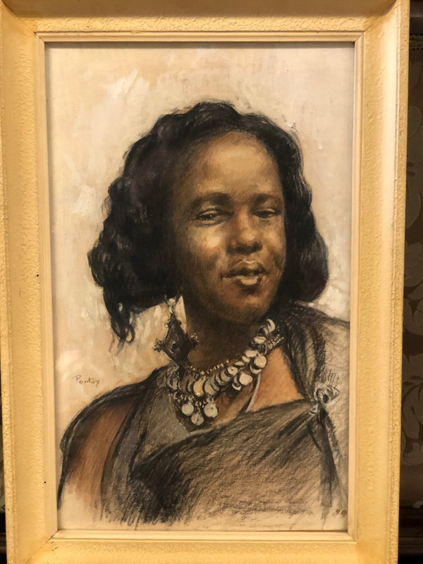Henry Pontoy (1888-1956) Portrait De Femme Au Collier