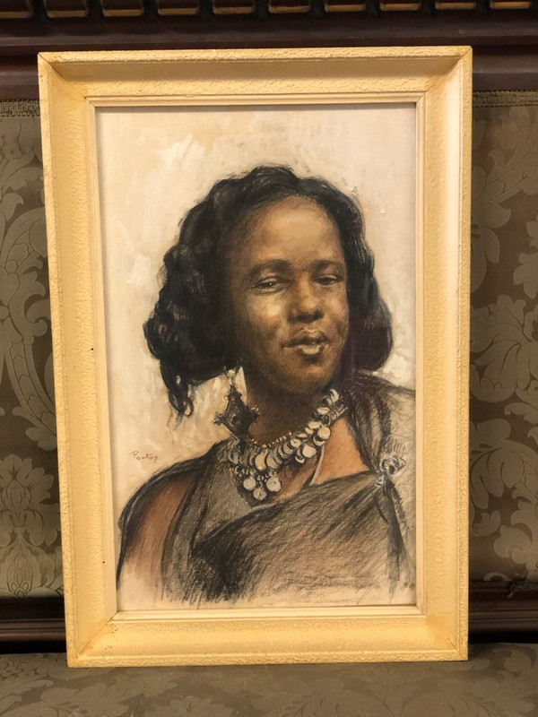 Henry Pontoy (1888-1956) Portrait De Femme Au Collier
