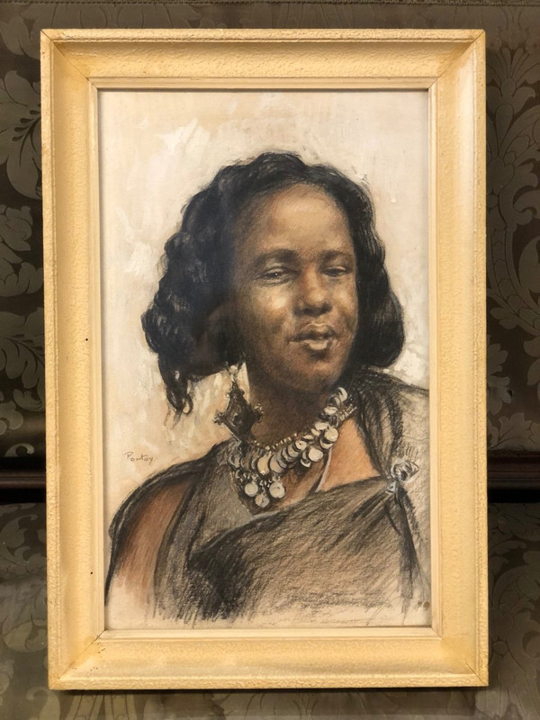 Henry Pontoy (1888-1956) Portrait De Femme Au Collier